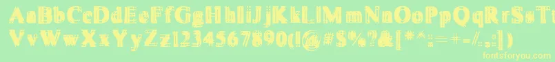 Vibrato ffy Font – Yellow Fonts on Green Background