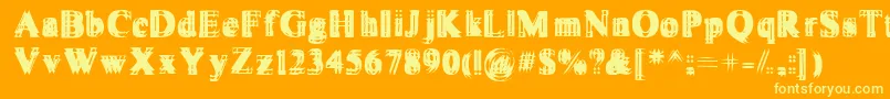 フォントVibrato ffy – オレンジの背景に黄色の文字