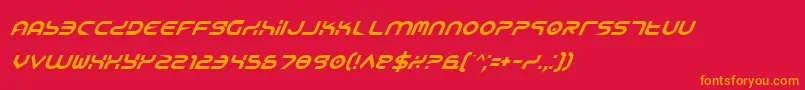 フォントYukoni – 赤い背景にオレンジの文字