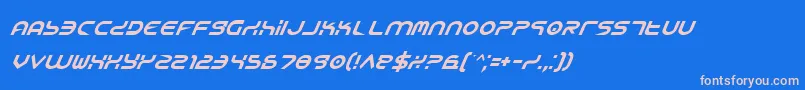 フォントYukoni – ピンクの文字、青い背景