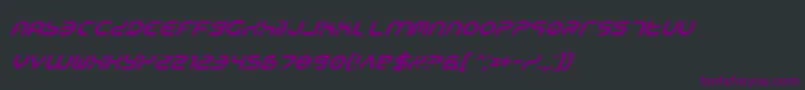 Yukoni-Schriftart – Violette Schriften auf schwarzem Hintergrund