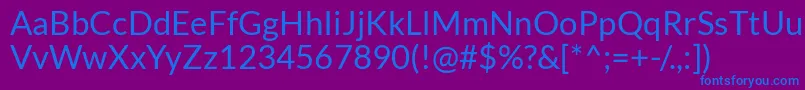 LatoRegular Font – Blue Fonts on Purple Background