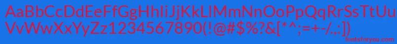 LatoRegular Font – Red Fonts on Blue Background
