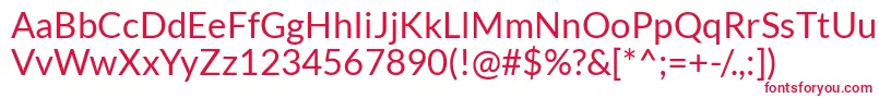 フォントLatoRegular – 白い背景に赤い文字