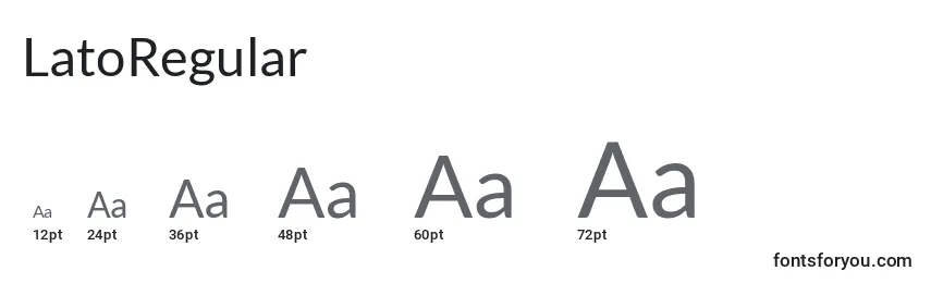 LatoRegular Font Sizes