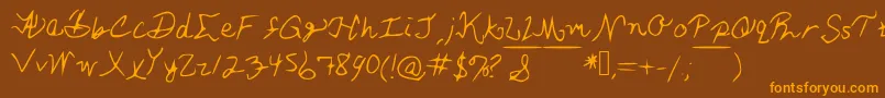 AshleySFont Font – Orange Fonts on Brown Background