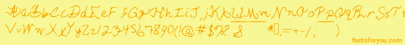 AshleySFont Font – Orange Fonts on Yellow Background