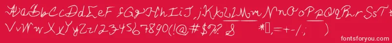 AshleySFont Font – Pink Fonts on Red Background
