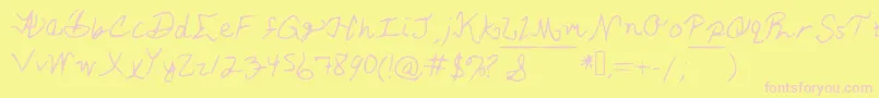 AshleySFont Font – Pink Fonts on Yellow Background