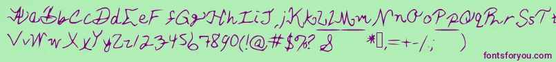AshleySFont Font – Purple Fonts on Green Background