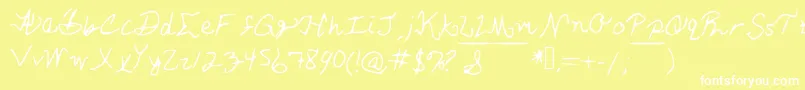 AshleySFont Font – White Fonts on Yellow Background