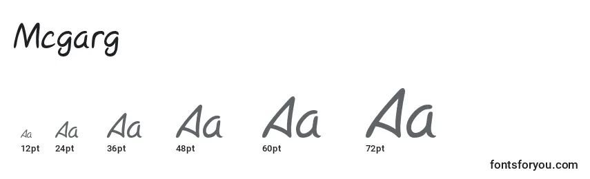 Mcgarg Font Sizes