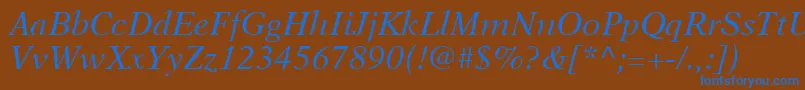 NewAsterLtItalic Font – Blue Fonts on Brown Background