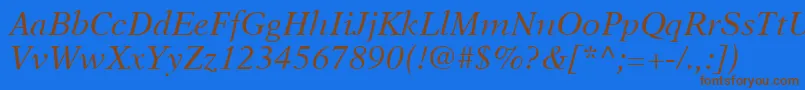Шрифт NewAsterLtItalic – коричневые шрифты на синем фоне
