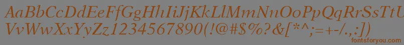 NewAsterLtItalic Font – Brown Fonts on Gray Background