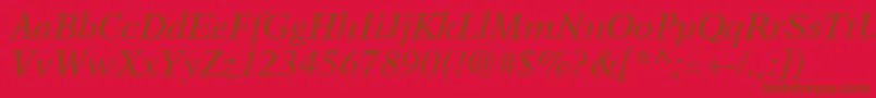 NewAsterLtItalic Font – Brown Fonts on Red Background
