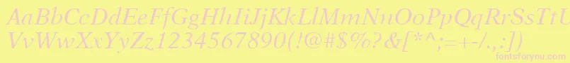 NewAsterLtItalic Font – Pink Fonts on Yellow Background