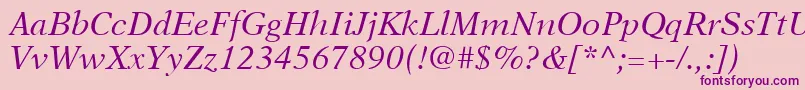 NewAsterLtItalic Font – Purple Fonts on Pink Background