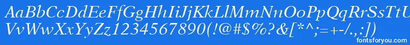 NewAsterLtItalic Font – White Fonts on Blue Background
