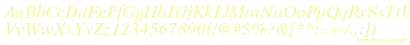 NewAsterLtItalic Font – Yellow Fonts on White Background