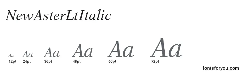 Размеры шрифта NewAsterLtItalic