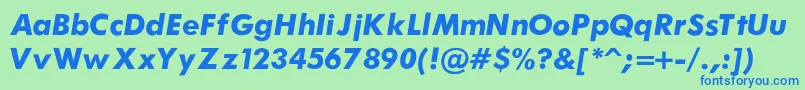 フォントFuturaBoldItalic – 青い文字は緑の背景です。