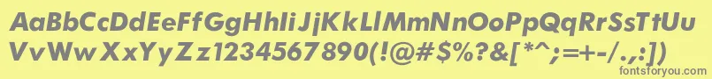FuturaBoldItalic Font – Gray Fonts on Yellow Background