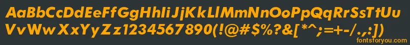 フォントFuturaBoldItalic – 黒い背景にオレンジの文字
