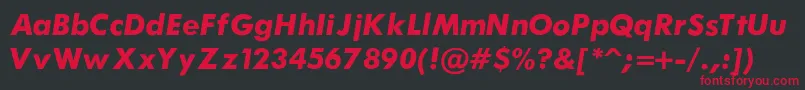 FuturaBoldItalic Font – Red Fonts on Black Background