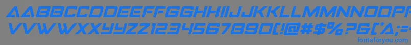 Strikefighterital-Schriftart – Blaue Schriften auf grauem Hintergrund