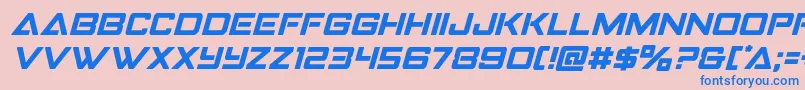 Strikefighterital Font – Blue Fonts on Pink Background