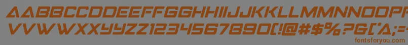 Strikefighterital-Schriftart – Braune Schriften auf grauem Hintergrund