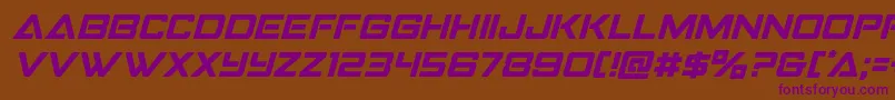 Strikefighterital-Schriftart – Violette Schriften auf braunem Hintergrund