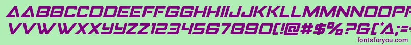 Strikefighterital Font – Purple Fonts on Green Background