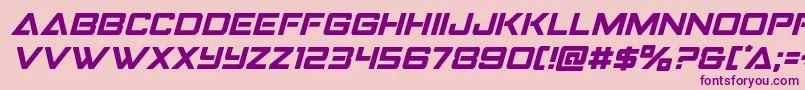 Strikefighterital-Schriftart – Violette Schriften auf rosa Hintergrund