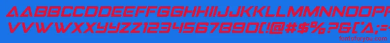 Strikefighterital Font – Red Fonts on Blue Background