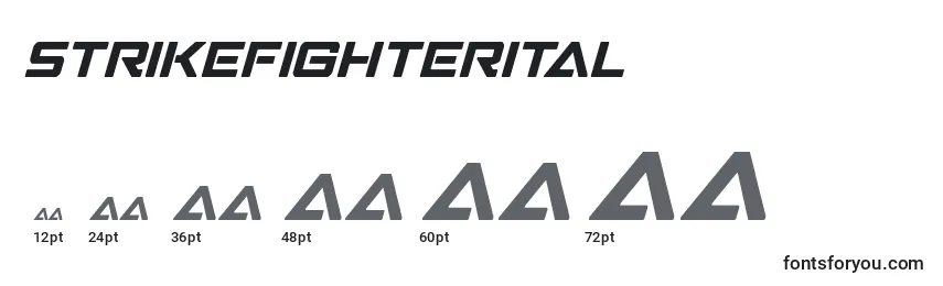 Размеры шрифта Strikefighterital