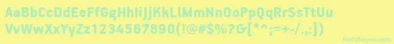 PfhandbookproBlack Font – Green Fonts on Yellow Background