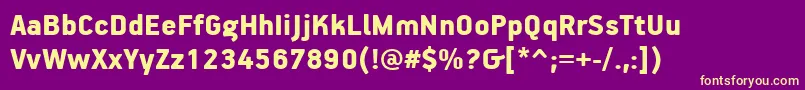 Шрифт PfhandbookproBlack – жёлтые шрифты на фиолетовом фоне