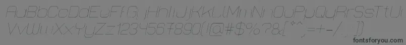 LastwaerkThinOblique Font – Black Fonts on Gray Background