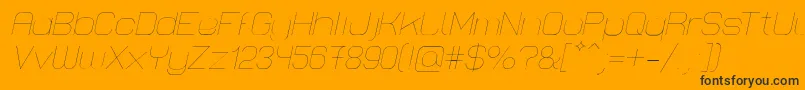 LastwaerkThinOblique Font – Black Fonts on Orange Background