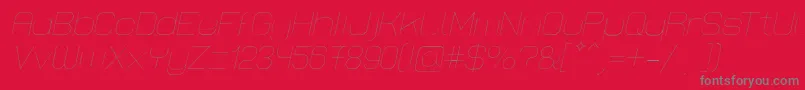 LastwaerkThinOblique Font – Gray Fonts on Red Background