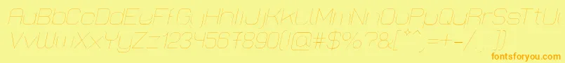 LastwaerkThinOblique Font – Orange Fonts on Yellow Background