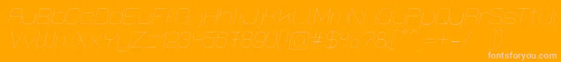 LastwaerkThinOblique-Schriftart – Rosa Schriften auf orangefarbenem Hintergrund