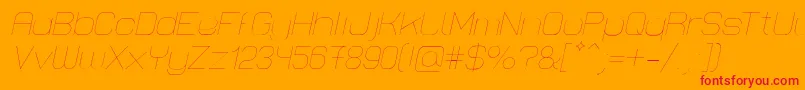 LastwaerkThinOblique Font – Red Fonts on Orange Background