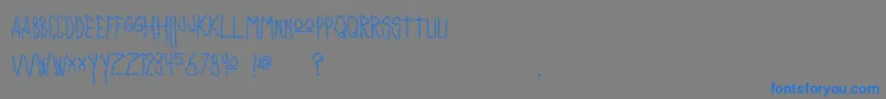 フォントInsanity – 灰色の背景に青い文字
