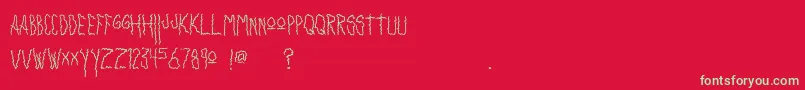 フォントInsanity – 赤い背景に緑の文字