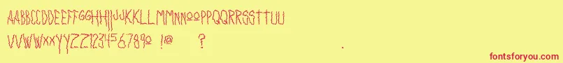 Insanity Font – Red Fonts on Yellow Background