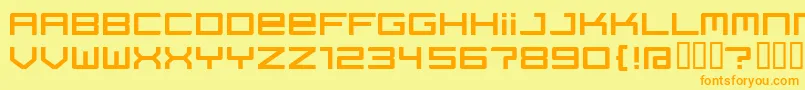 フォントRegata ffy – オレンジの文字が黄色の背景にあります。