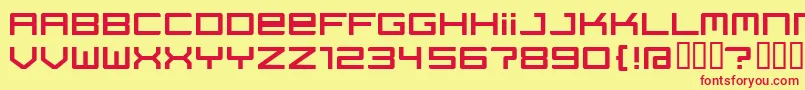 フォントRegata ffy – 赤い文字の黄色い背景